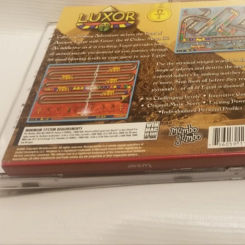 Luxor and Lights Out- 2 exciting vtg PC games!